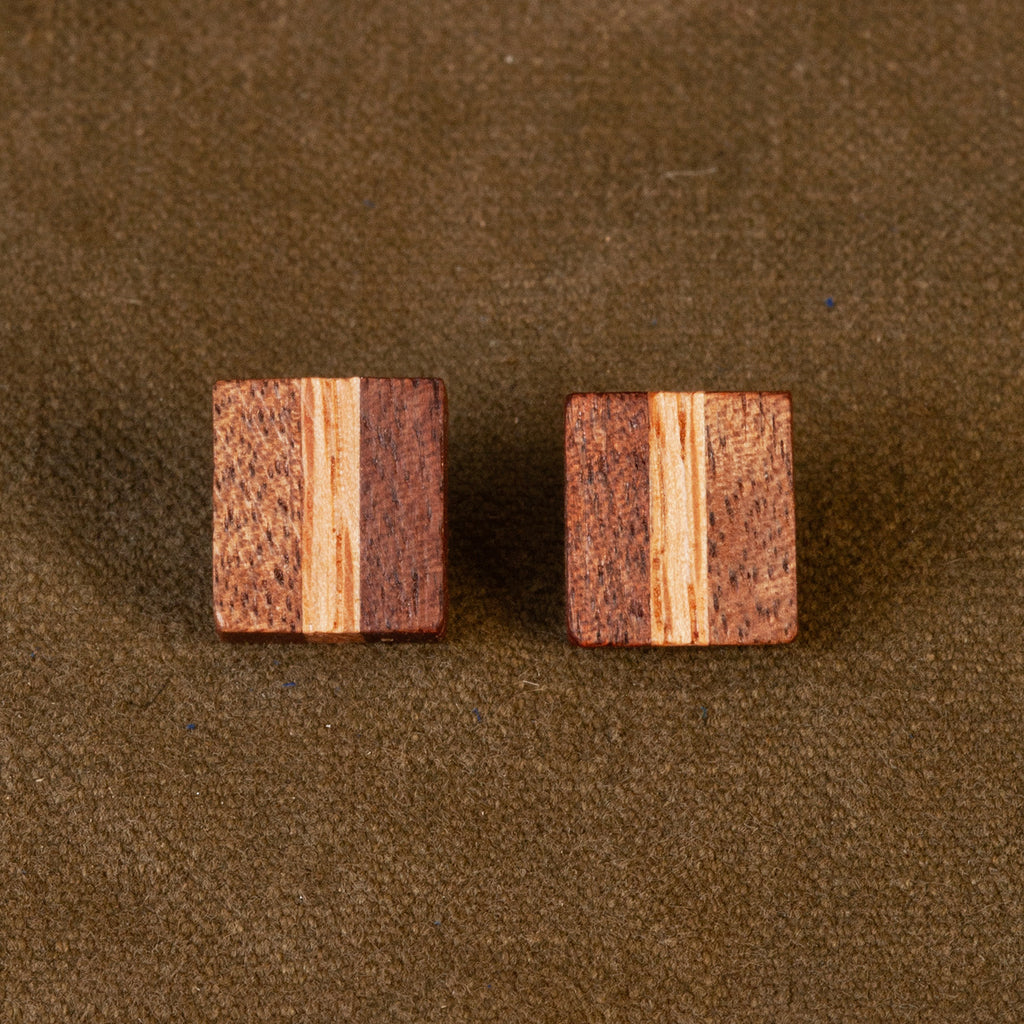 Walnut and Maple stud earrings
