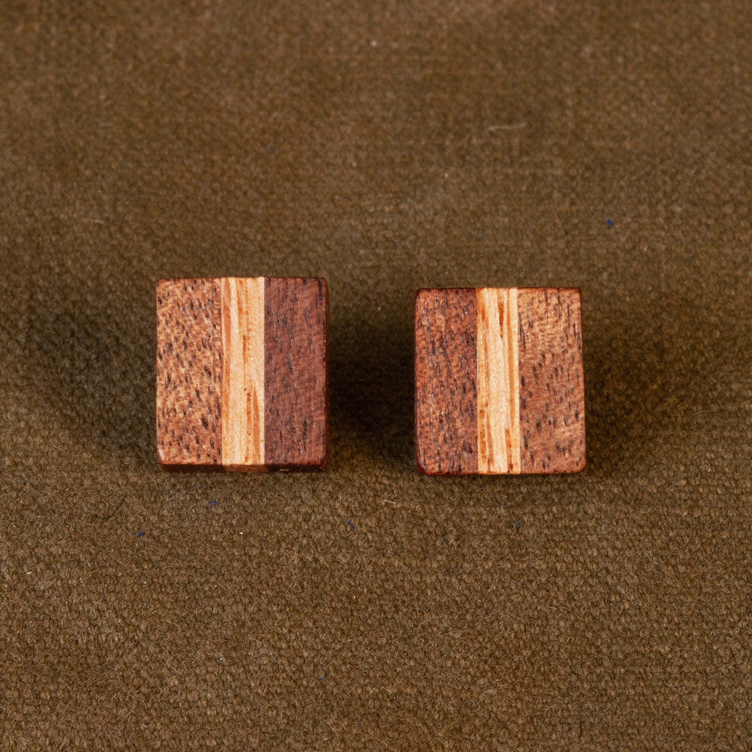 Walnut and Maple stud earrings